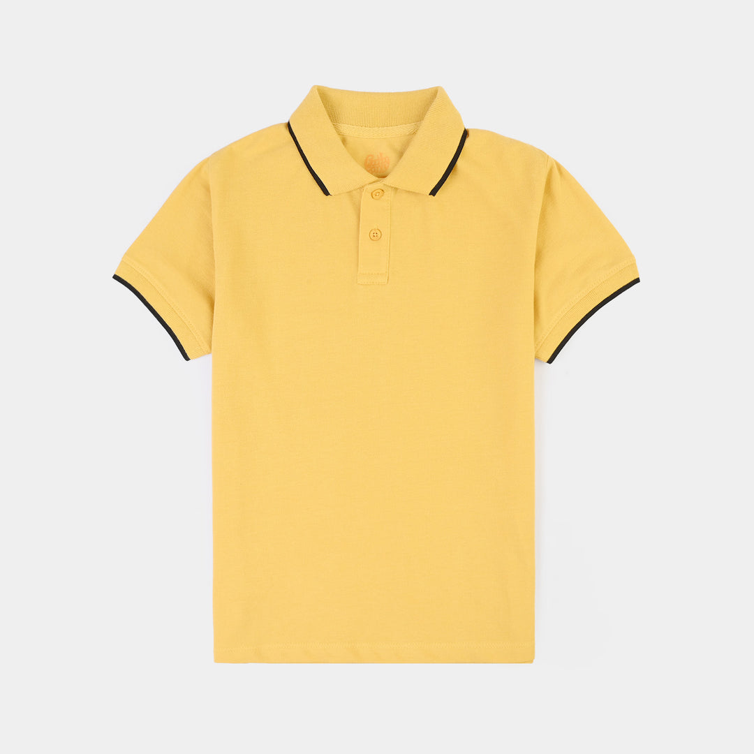 Boys Cotton PK Polo Basic-Yellow