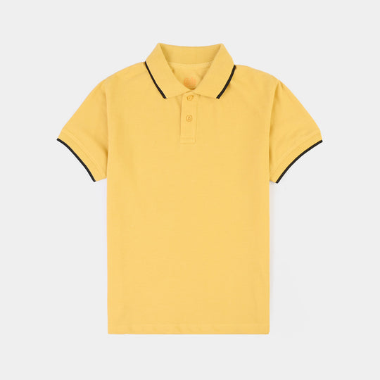 Boys Cotton PK Polo Basic-Yellow