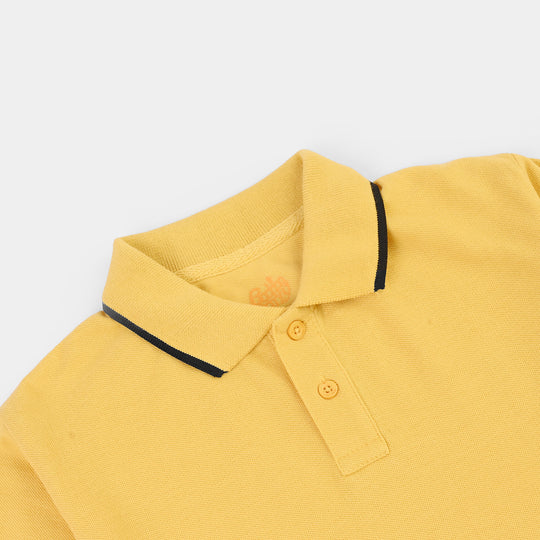 Boys Cotton PK Polo Basic-Yellow