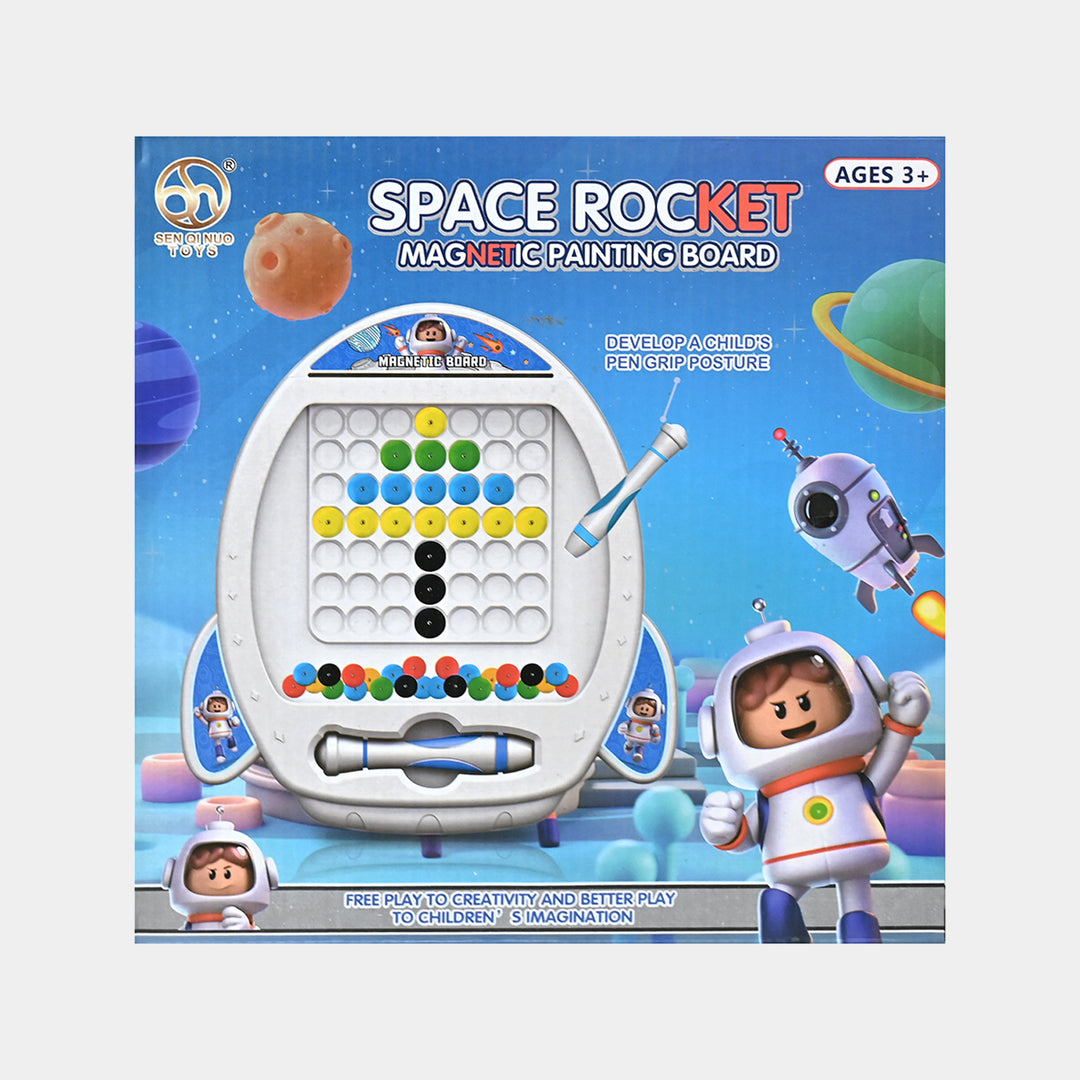 Space Rocket Magnetic Pen Drawing Board For Kids