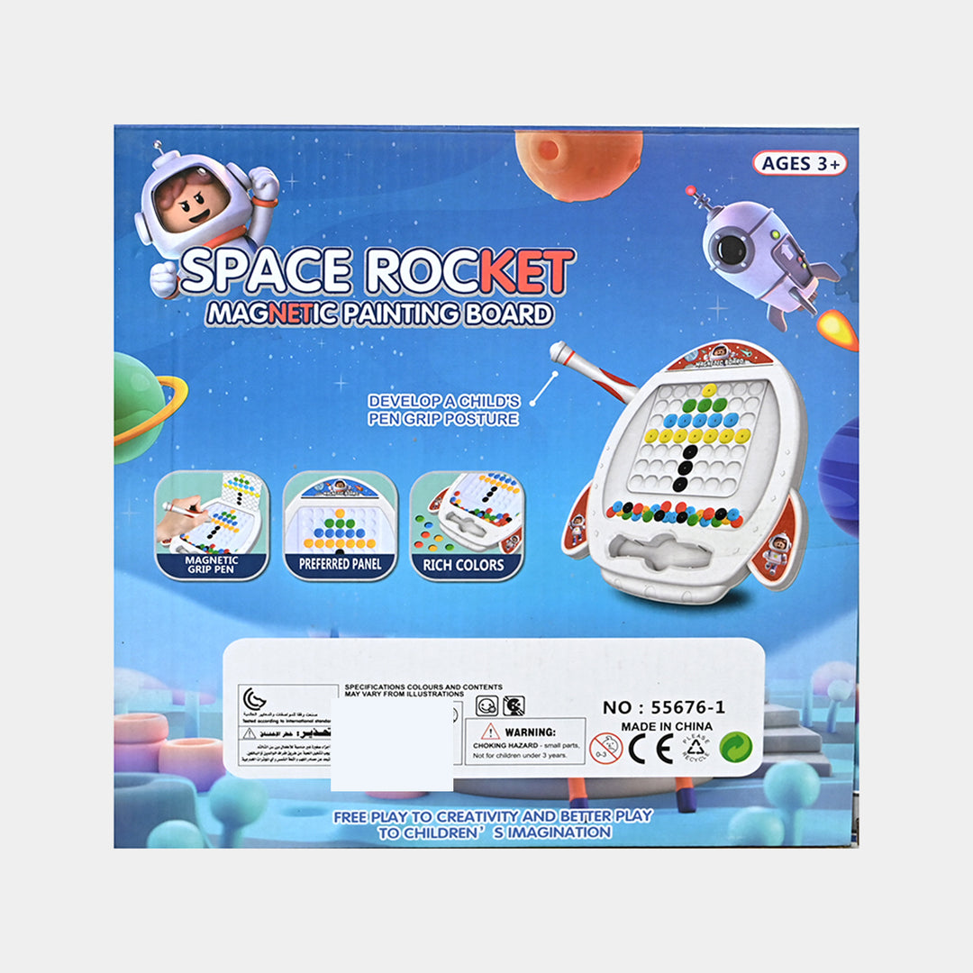 Space Rocket Magnetic Pen Drawing Board For Kids