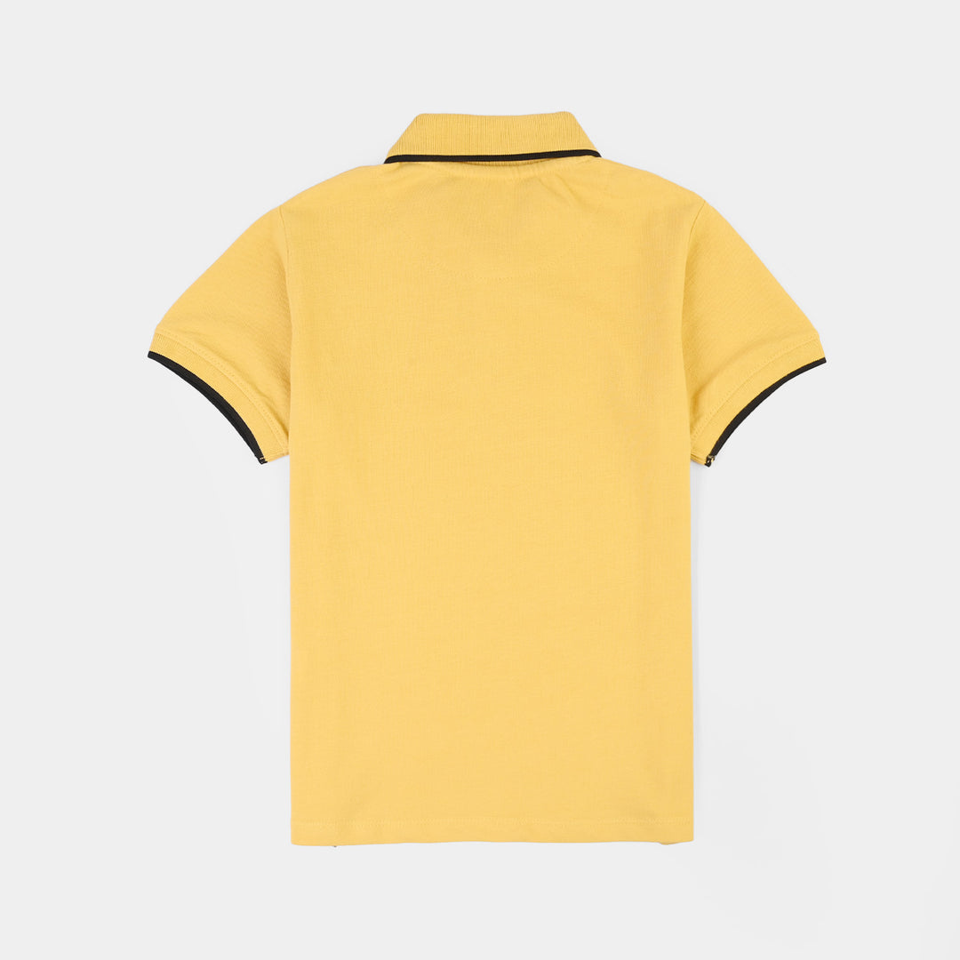 Boys Cotton PK Polo Basic-Yellow