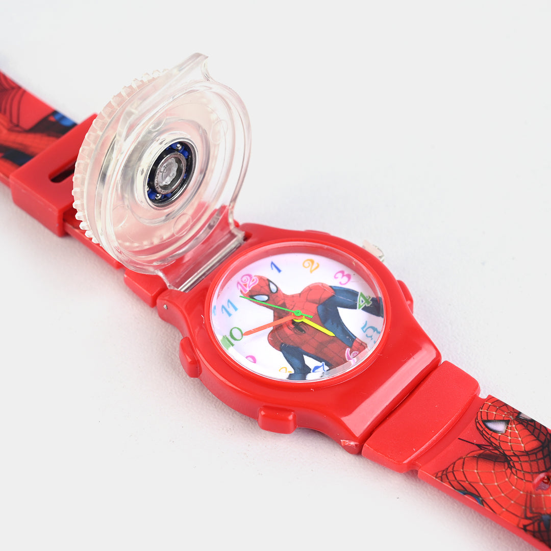 KIDS QUARTZ WATCH MULTI-LIGHT SPINNER