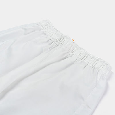 Boys Poly Viscose Pajama Plain -Off White