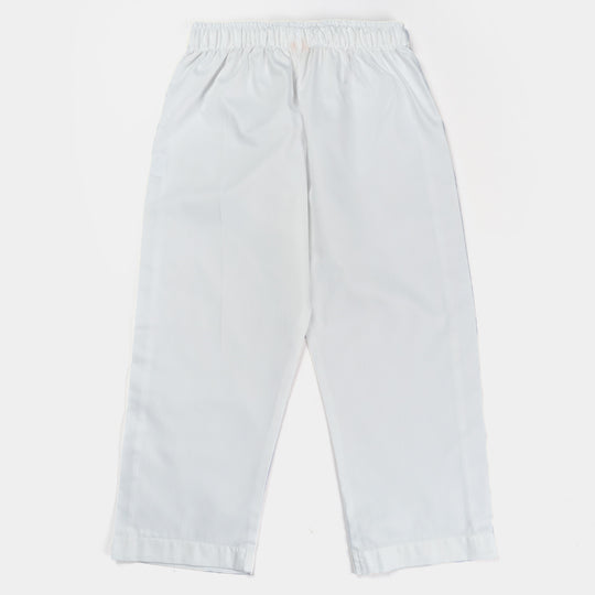 Boys Poly Viscose Pajama Plain -Off White