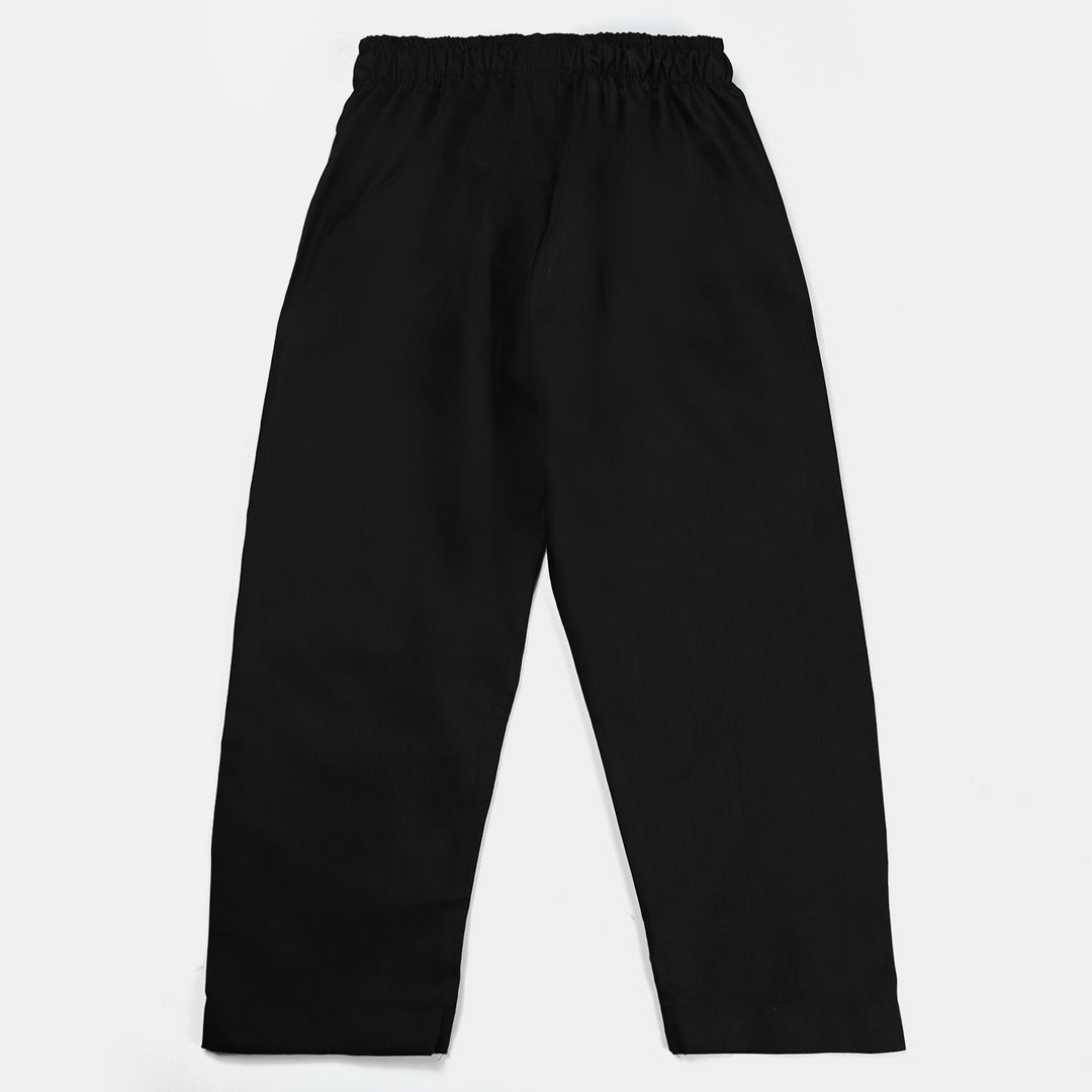 Boys Pajama Poly Viscose Plain -BLACK