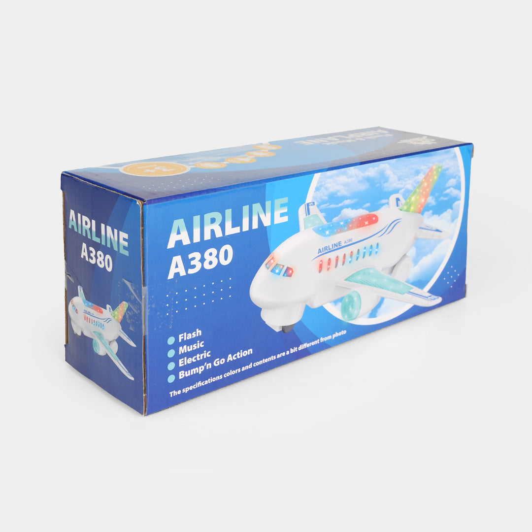 Electric Bump & Go Toy Jet with Light & Music