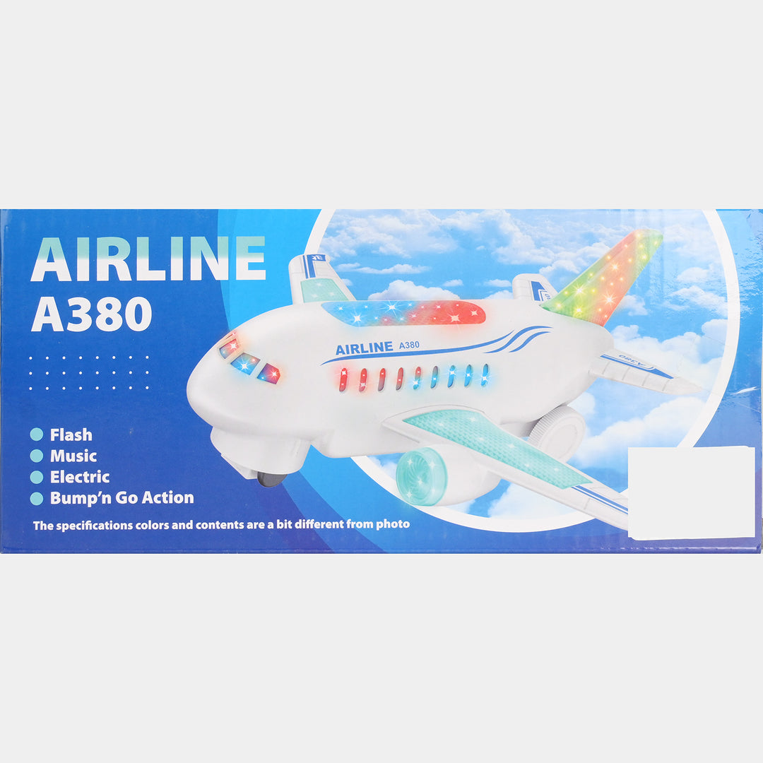 Electric Bump & Go Toy Jet with Light & Music