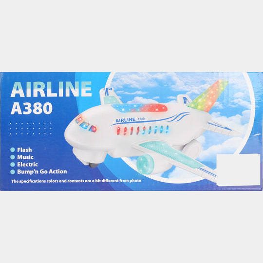 Electric Bump & Go Toy Jet with Light & Music