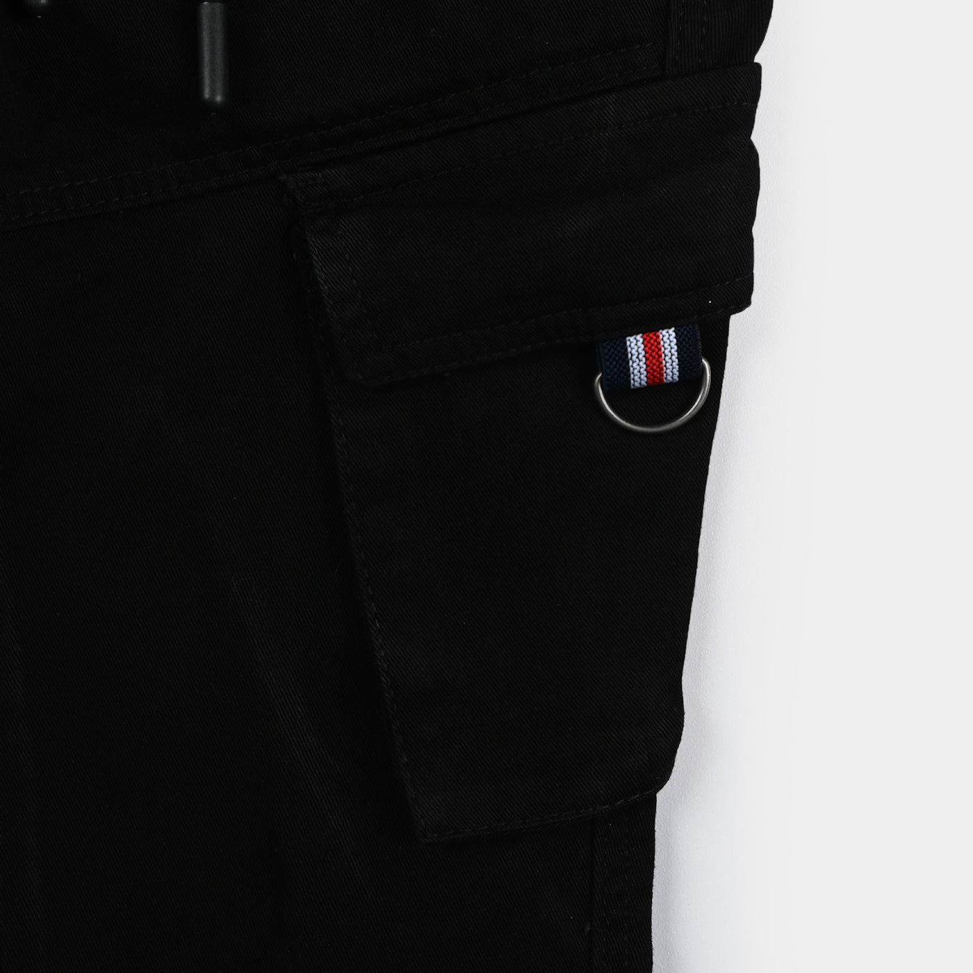 Boys Cotton Twill Cargo | BLACK