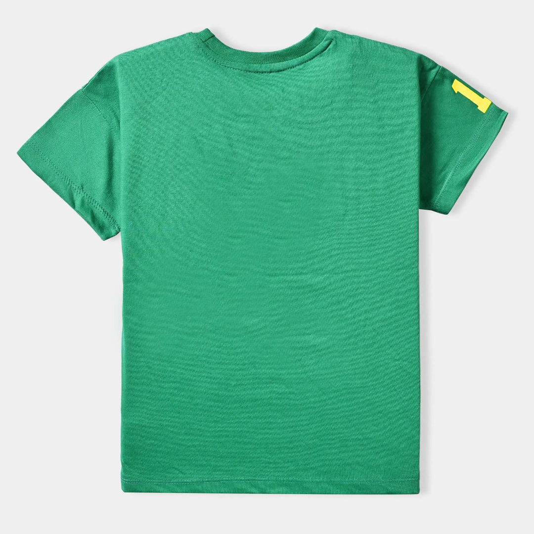 Boys Poly Cotton Jersey T-Shirt H/S Humari Pehchaan-Fern Green