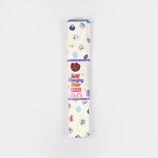 Baby Changing Sheet 69x96 Blue Car & Ship