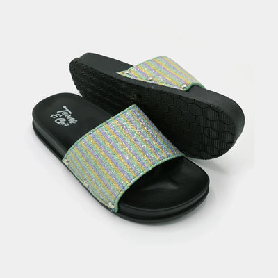 Teens Girls Casual Slipper CL-16-Green