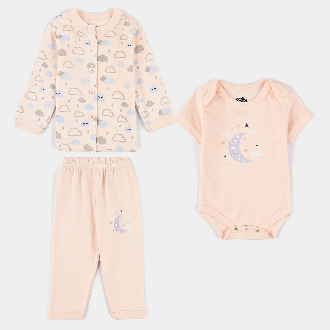 Infant Unisex Cotton 3Pcs Suit Set