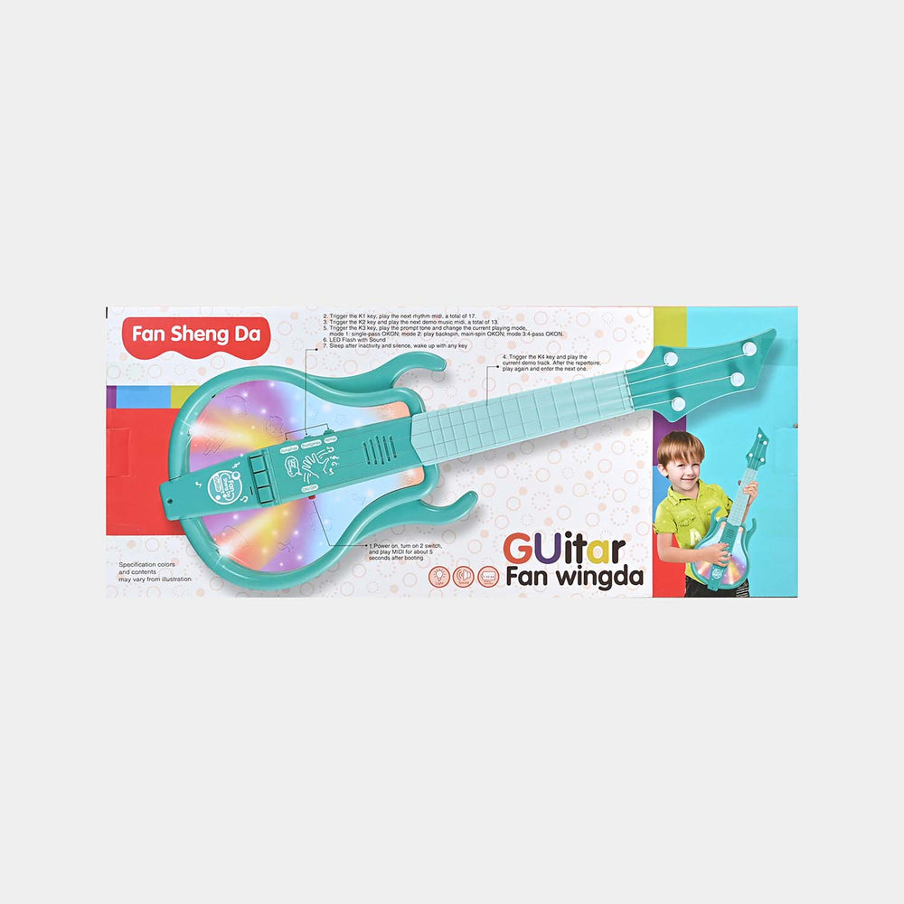 Guitar Rose Red With Light & Music For Kids