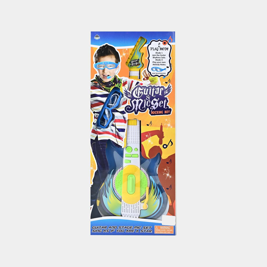 Guitar With Glasses & Microphone For Kids