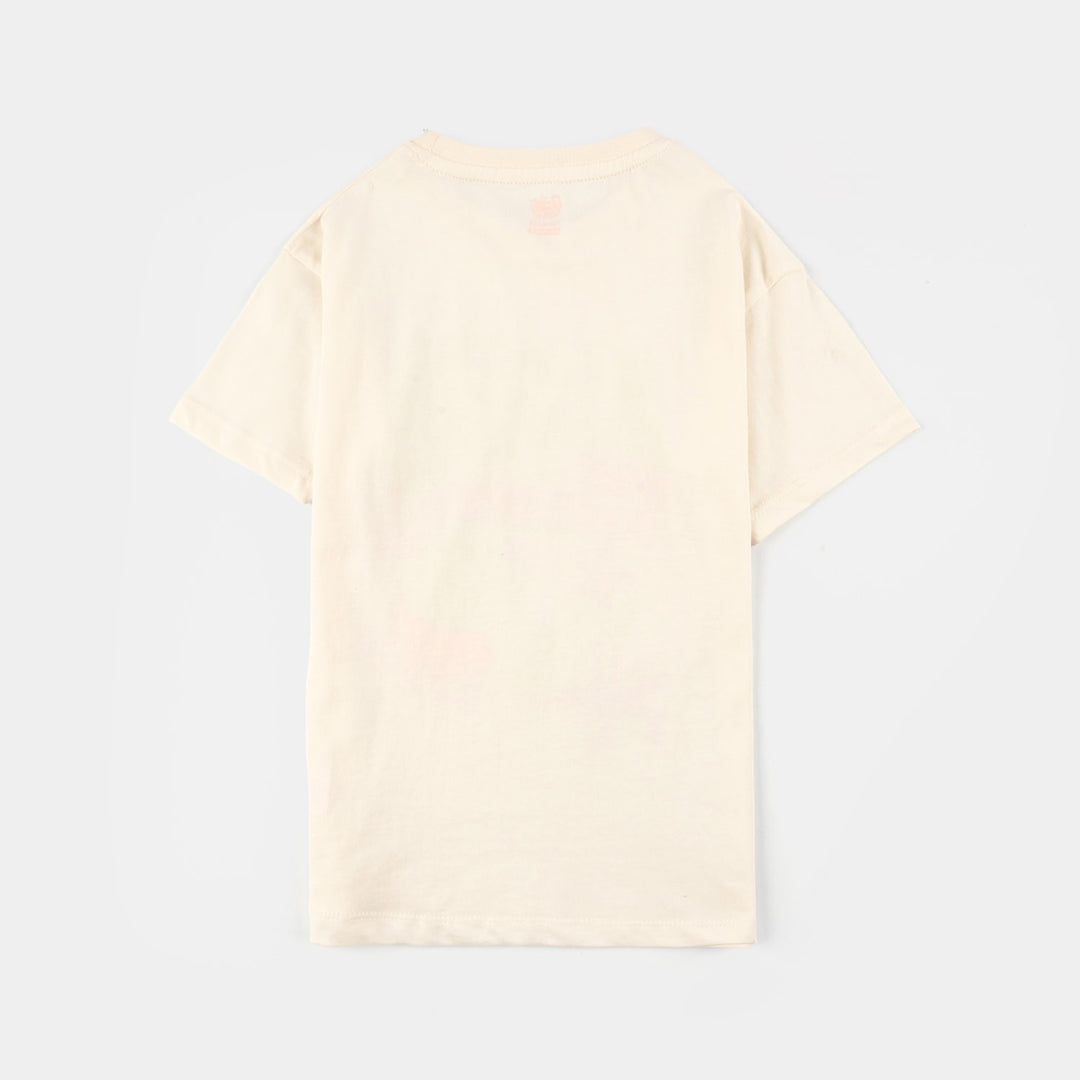 Girls Jersey/Terry T-Shirt (Fancy Flowers) - Off-White