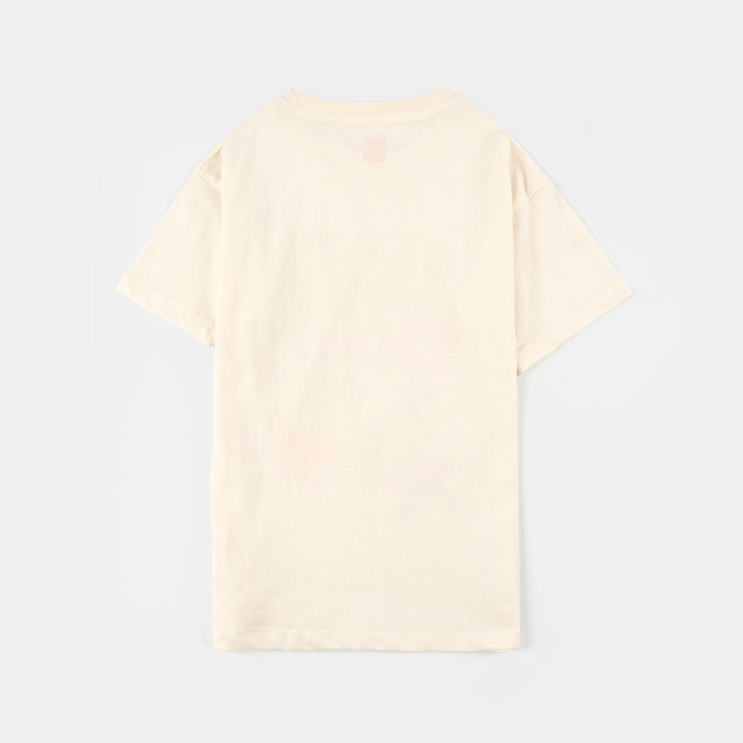 Girls Rib T-Shirt (Always Fabulous) - Off-White