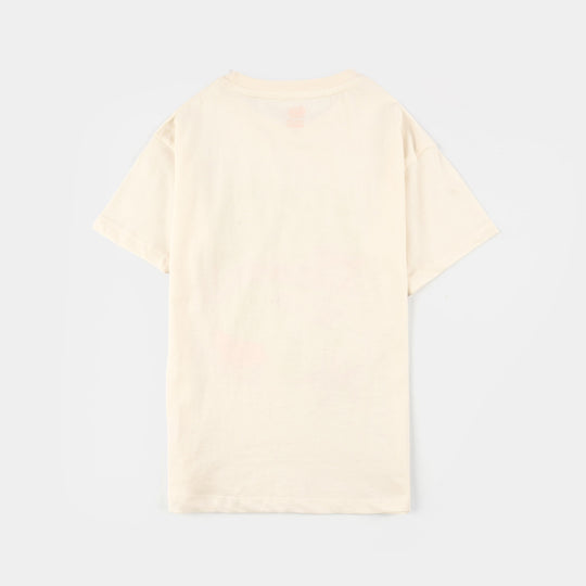 Girls Rib T-Shirt (Always Fabulous) - Off-White