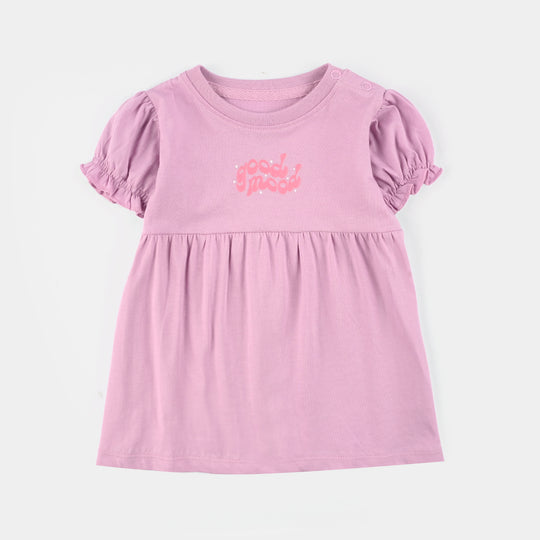 Infant Girls Jersey/Terry Knitted Frock (Good Mood)
