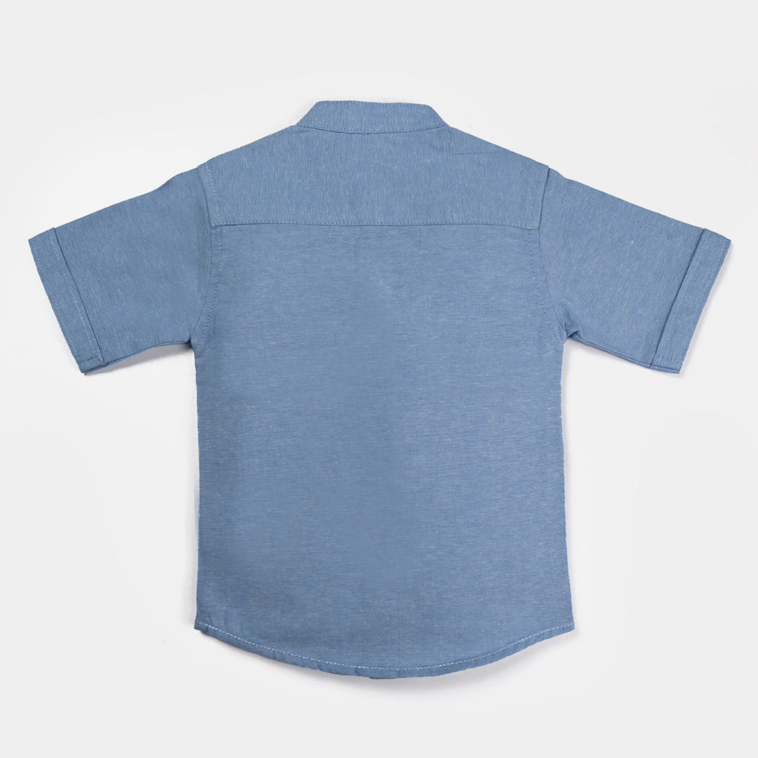 Infant Boys Oxford Casual Shirt-L/BLUE