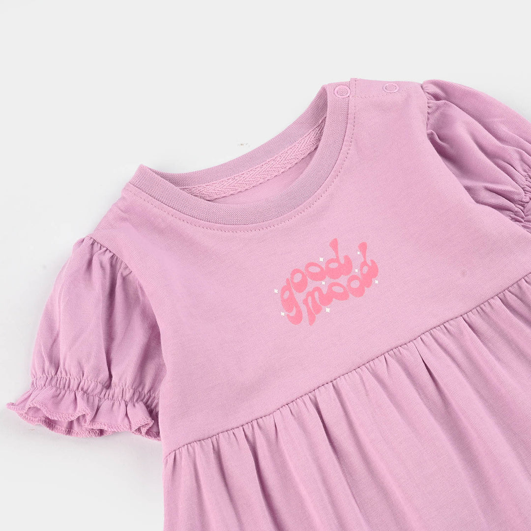Infant Girls Jersey/Terry Knitted Frock (Good Mood)