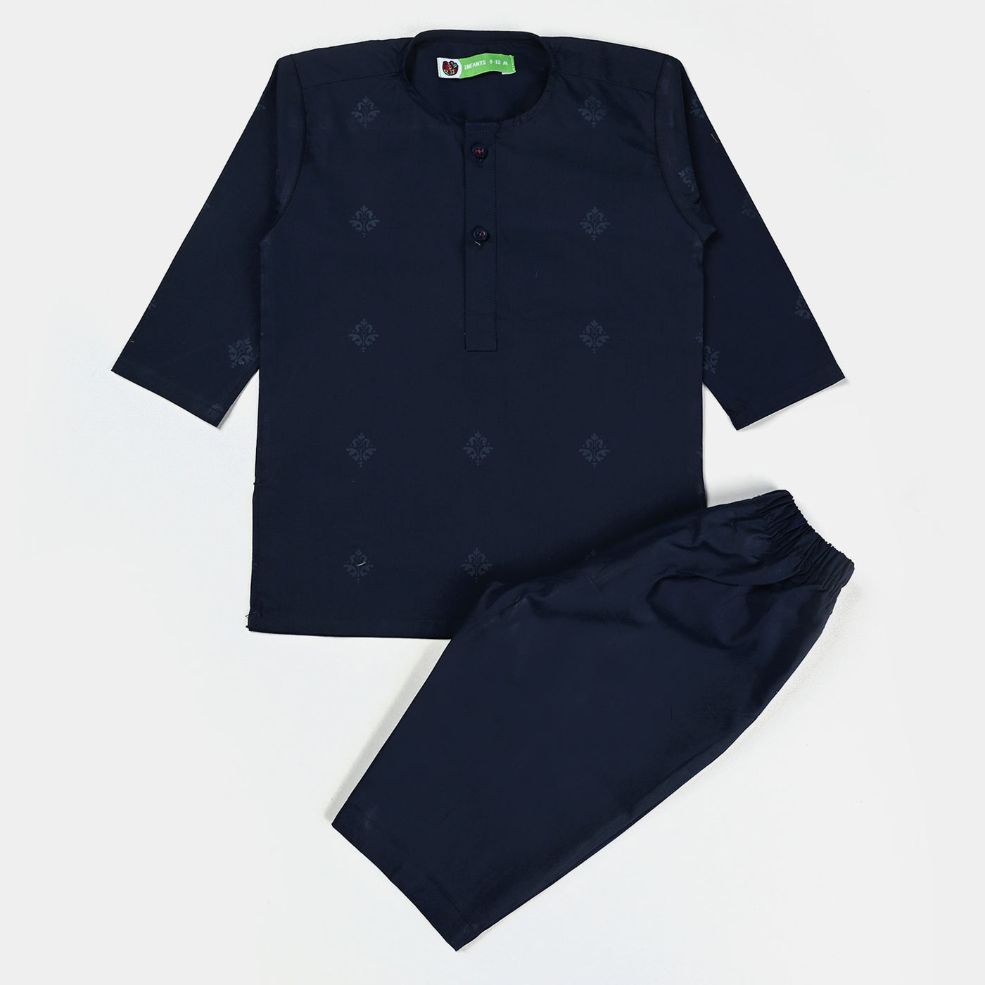 Infant Boys Cotton Poplin 2PC Suit (Screen Print)-NAVY