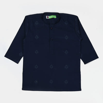 Infant Boys Cotton Poplin 2PC Suit (Screen Print)-NAVY