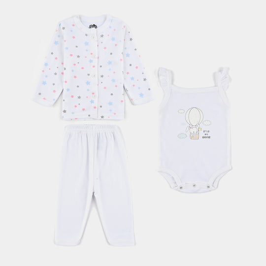 Infant Unisex Cotton 3Pcs Suit Set