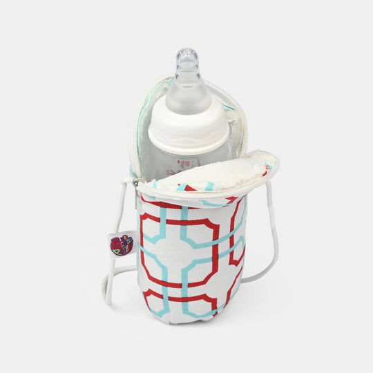 Stylish Geometric Patterned Crossbody Bag – Red & Blue