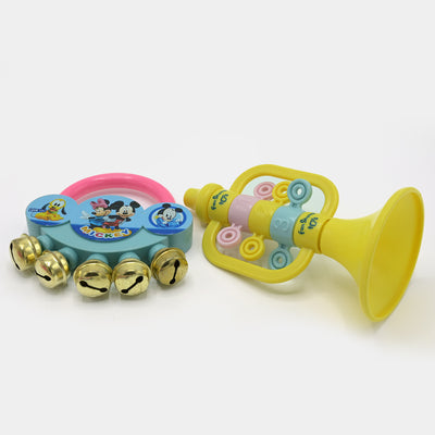 Jazz Drum With Hammer Trumpet Rattle Bell For Kids