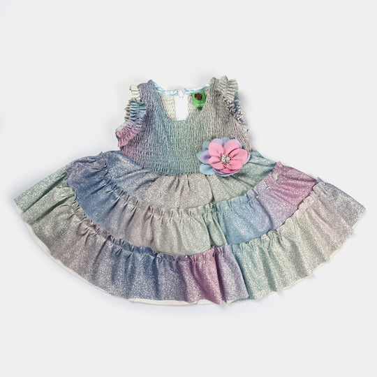 Infant Girls Fancy Frock Glitter-Multi