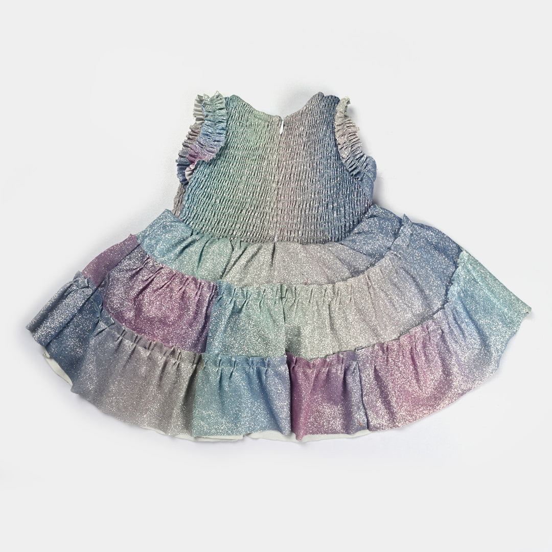 Infant Girls Fancy Frock Glitter-Multi