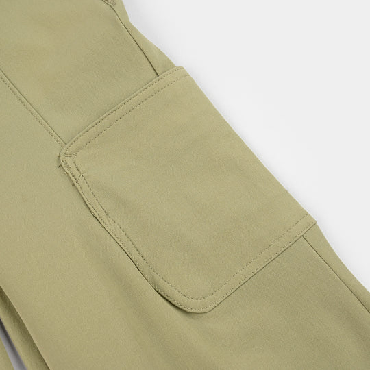 Girls Poly Twill Pants (Square) - Green