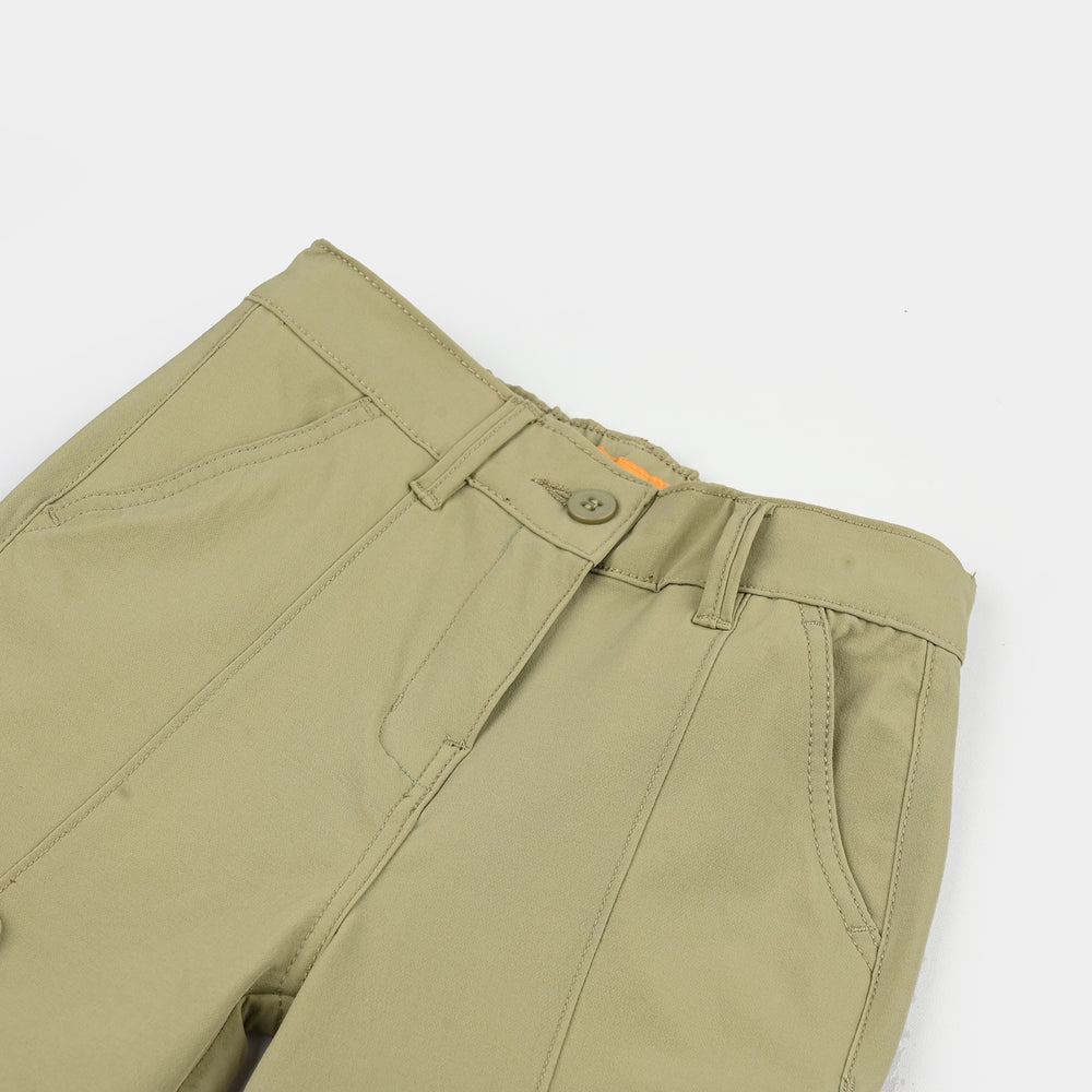 Girls Poly Twill Pants (Square) - Green