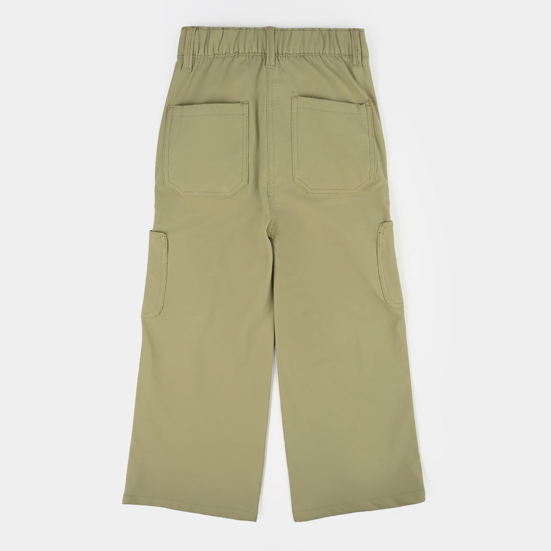 Girls Poly Twill Pants (Square) - Green