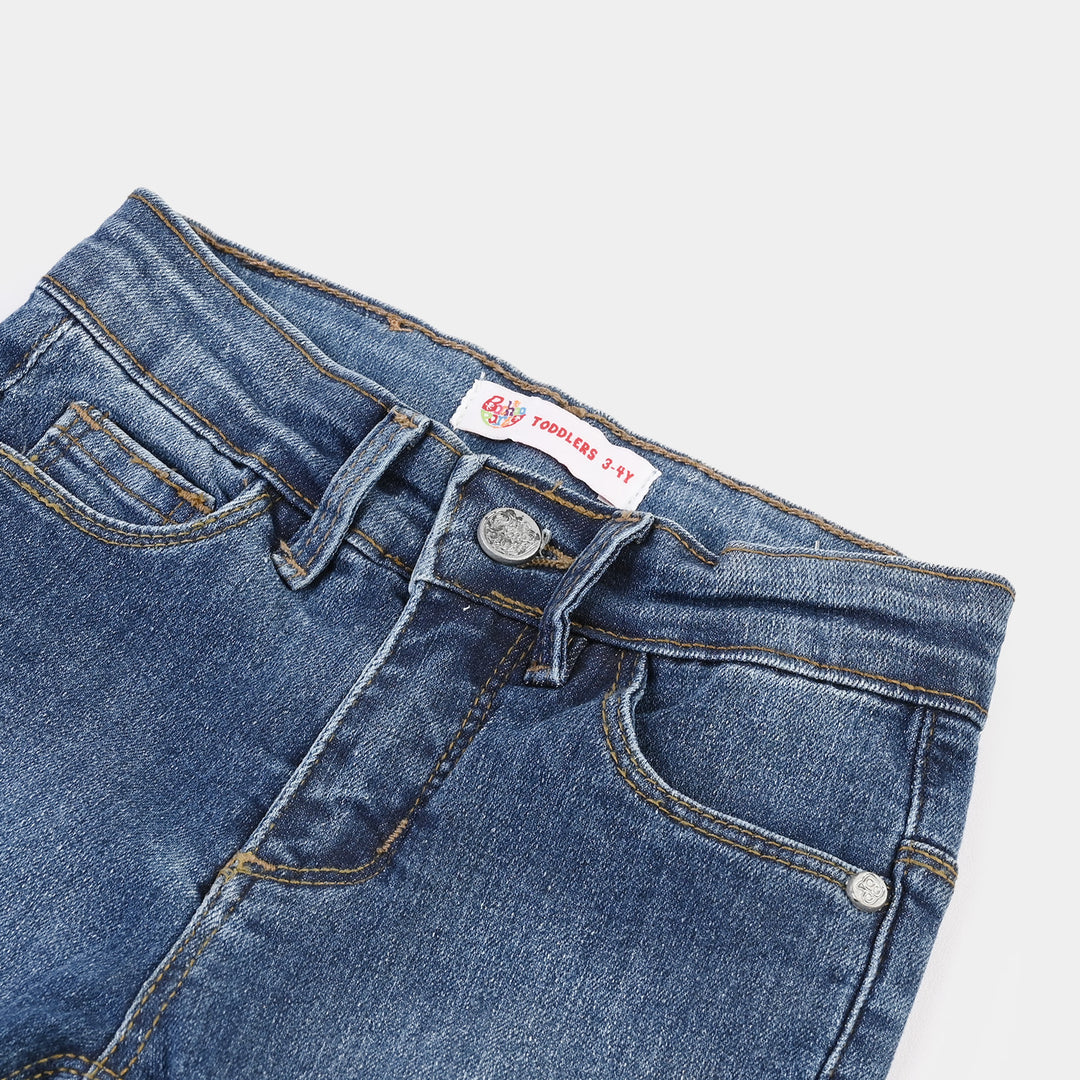 Girls Pants Denim Star Studs-LIGHT BLUE