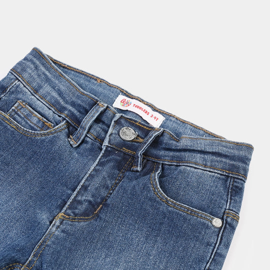 Girls Pants Denim Star Studs-LIGHT BLUE