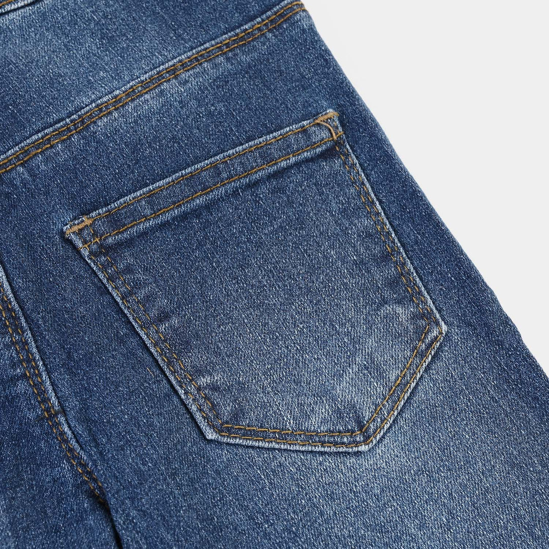 Girls Pants Denim Star Studs-LIGHT BLUE