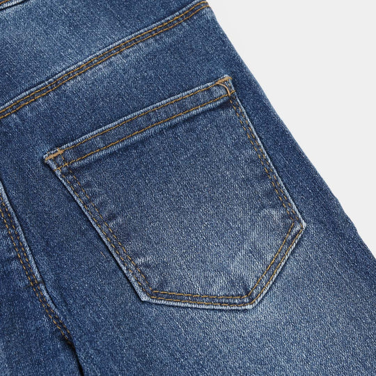 Girls Pants Denim Star Studs-LIGHT BLUE