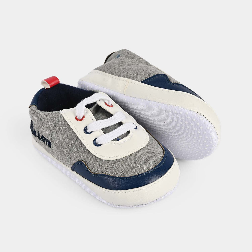 Baby Boy Shoes B-28-White.Grey