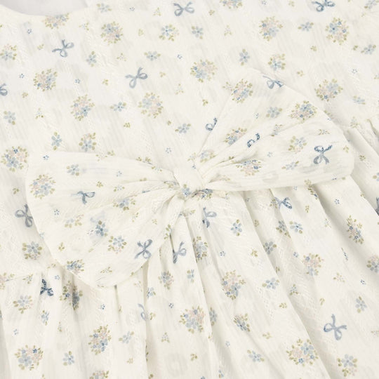 Infant Girls Cotton Interlock Fancy Frock - White