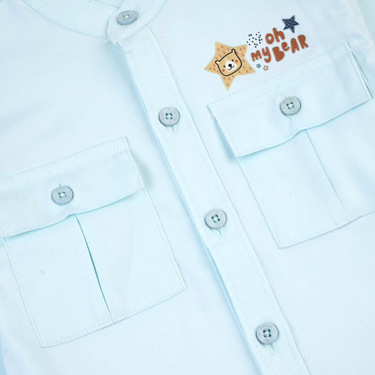 Boys Casual Shirt Bear - SKY BLUE