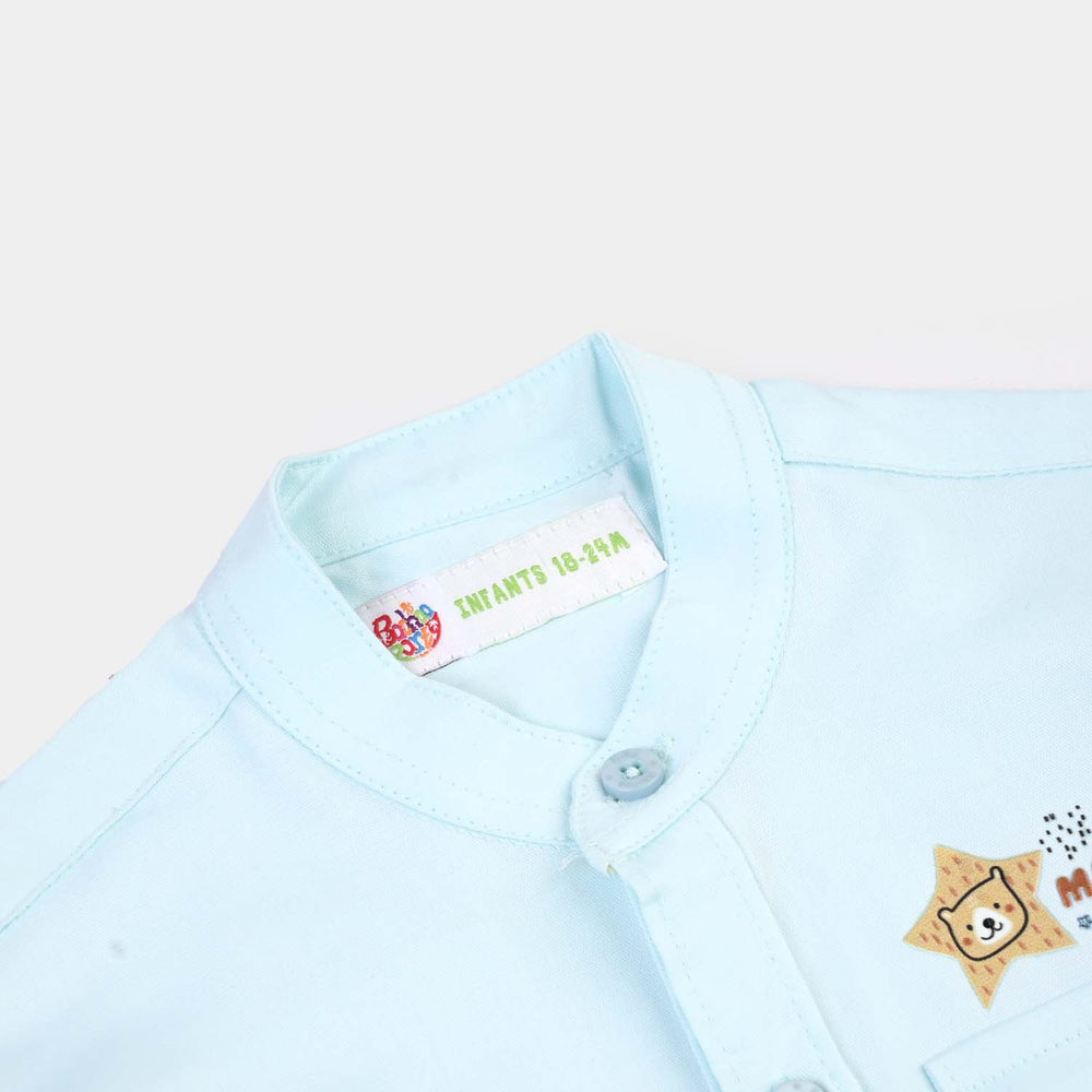 Boys Casual Shirt Bear - SKY BLUE