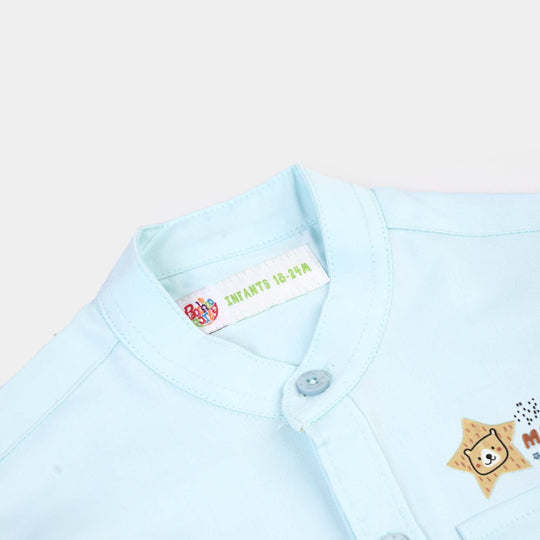 Boys Casual Shirt Bear - SKY BLUE