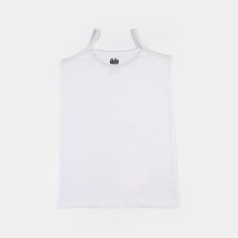 Girls Cotton Jersey Cami Pack of 2 (Basic) - White