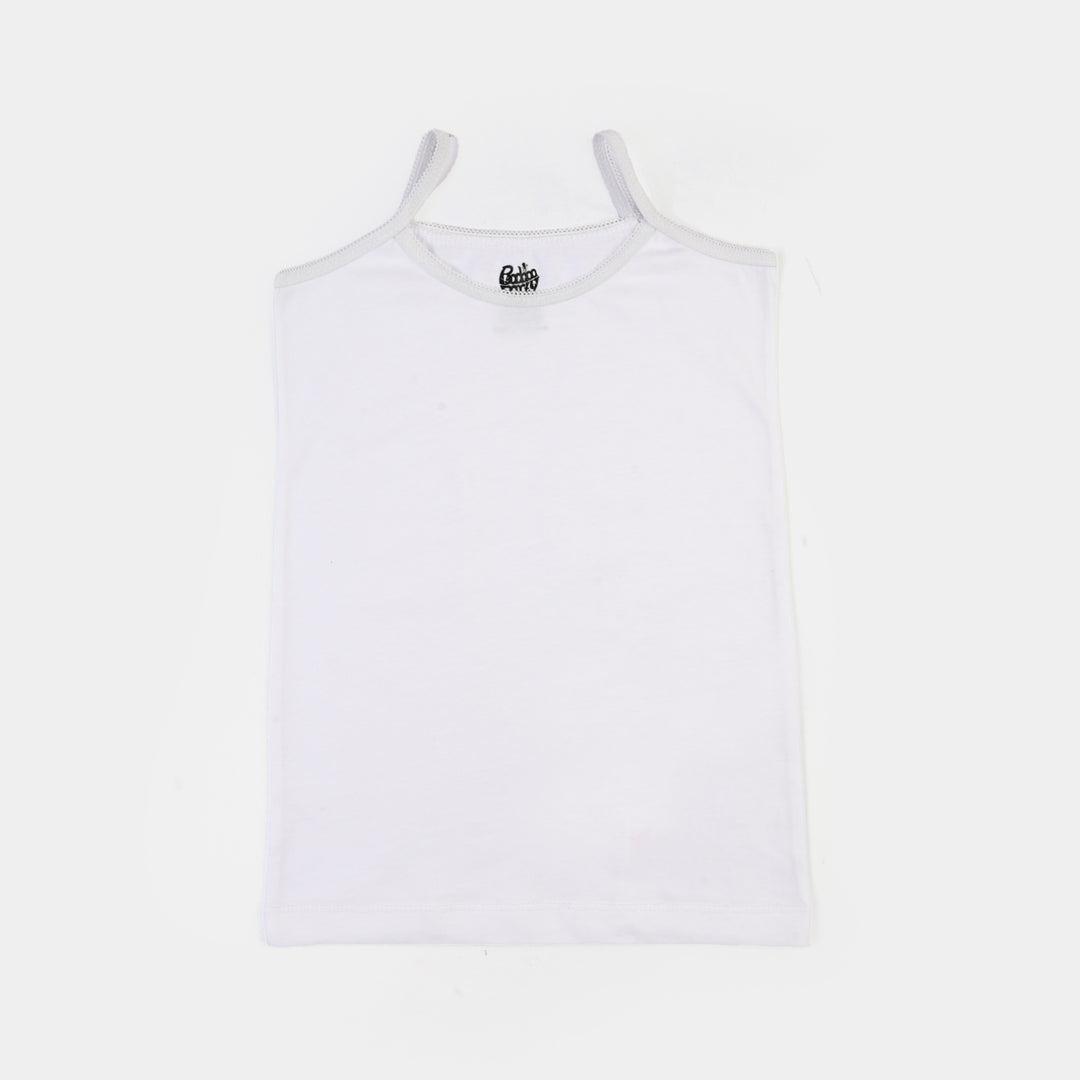 Girls Cotton Jersey Cami Pack of 2 (Basic) - White
