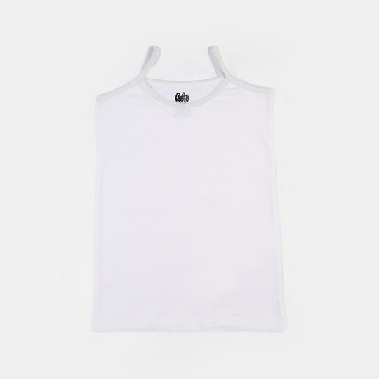 Girls Cotton Jersey Cami Pack of 2 (Basic) - White