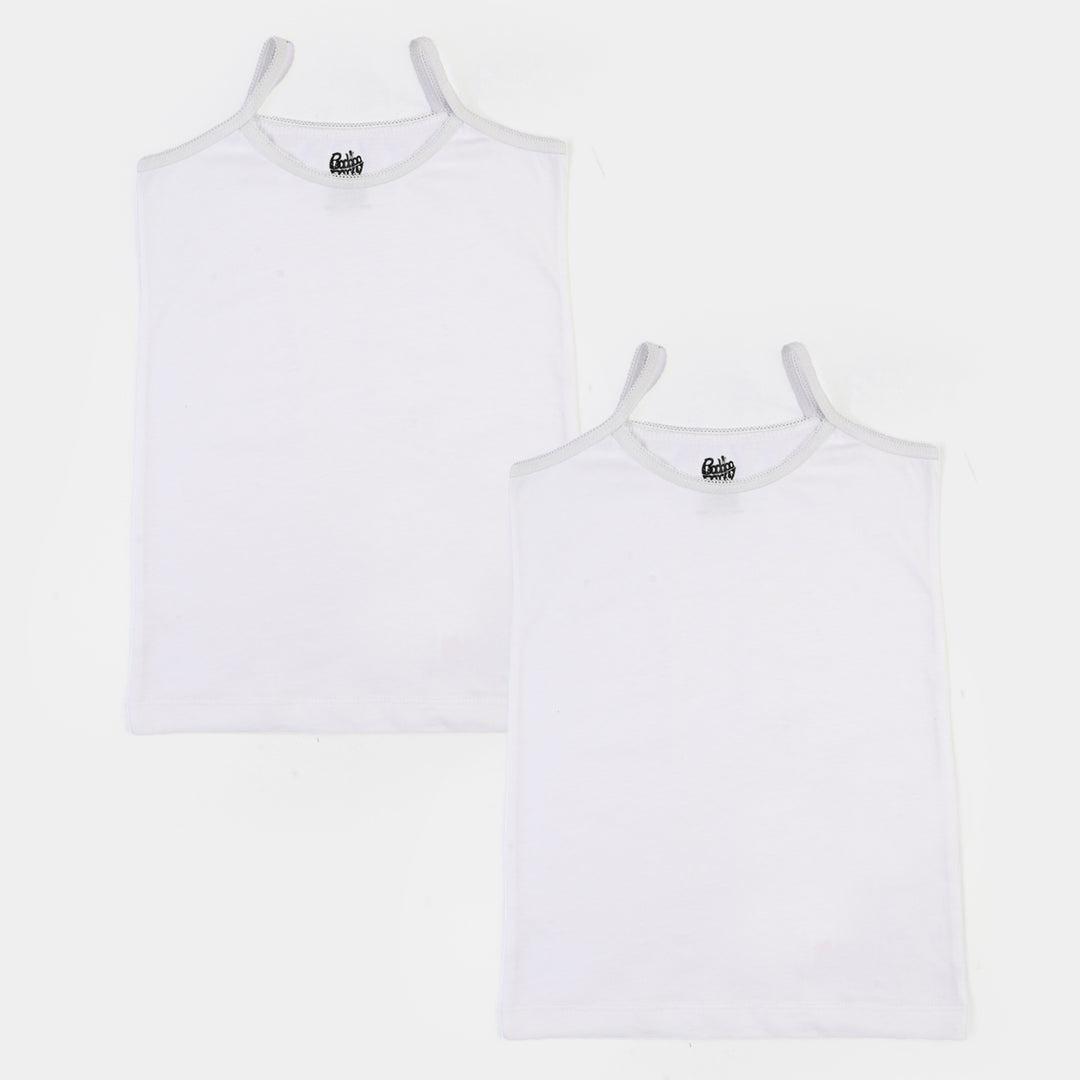 Girls Cotton Jersey Cami Pack of 2 (Basic) - White