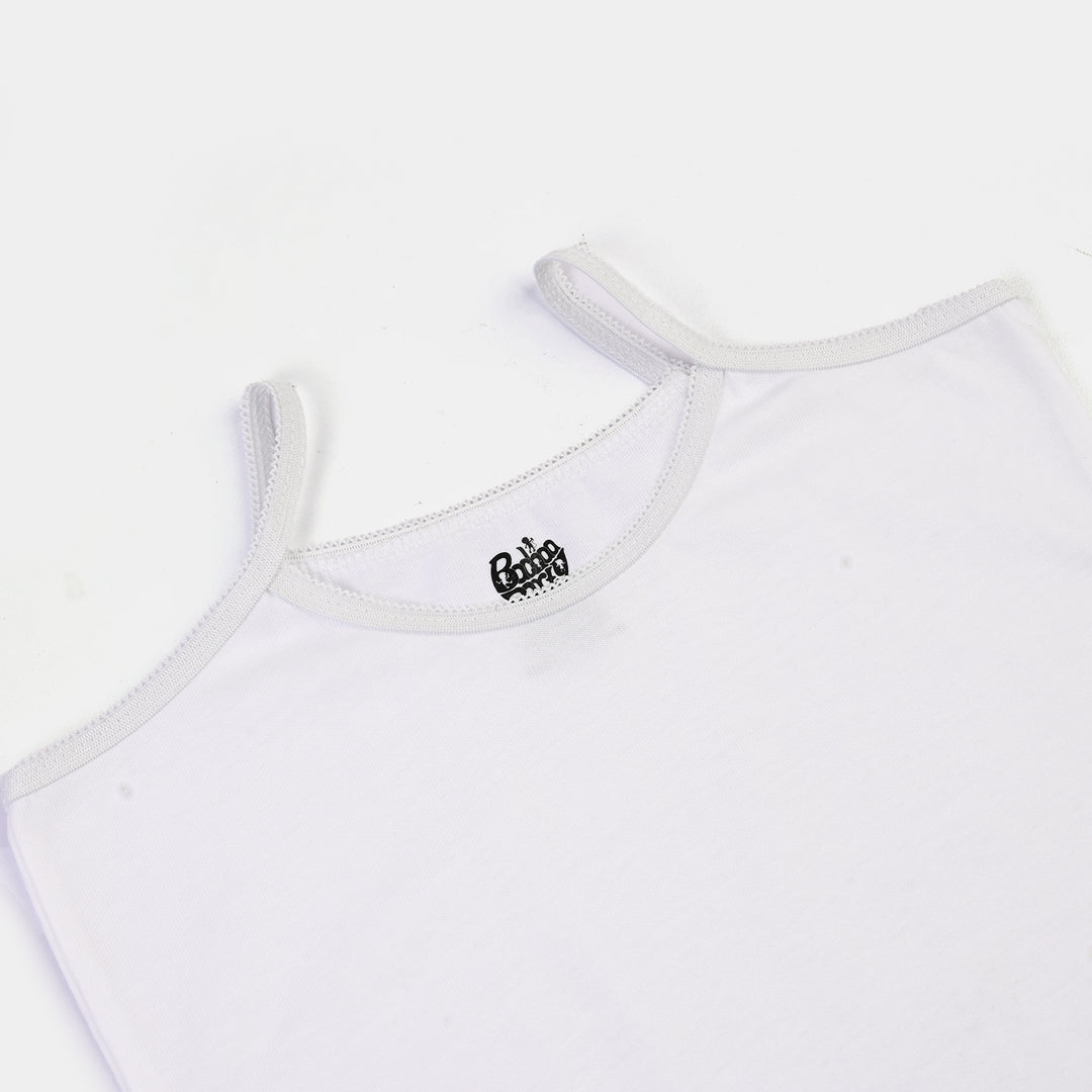 Girls Cotton Jersey Cami Pack of 2 (Basic) - White